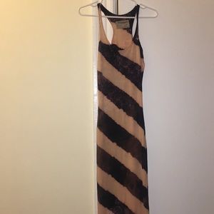 All Saints striped long bodycon dress